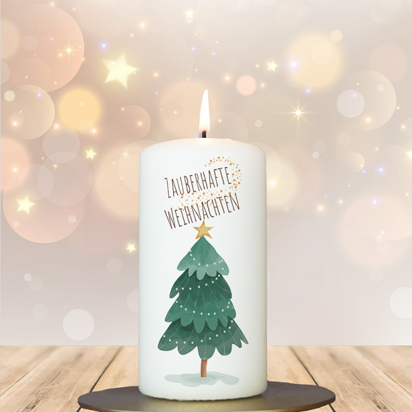 Weihnachtskerze 12x6cm Zauberhafte Weihnachten