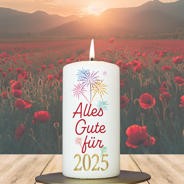 Neujahrskerze 12x6cm Alles Gute für …