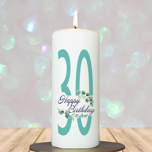 Geburtstagskerze 15x6cm 30 Eucalypthus