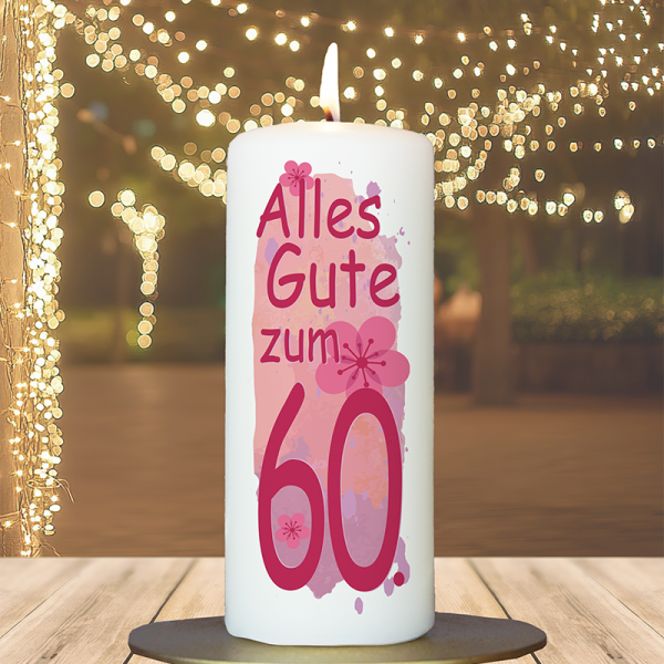 Geburtstagskerze 15x6cm 60 Blume