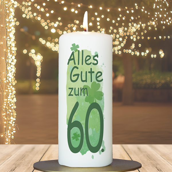 Geburtstagskerze 15x6cm 60 Klee