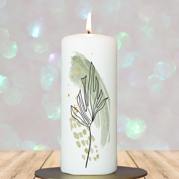 Geschenkkerze 15x6cm  Blatt 1