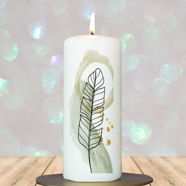 Geschenkkerze 15x6cm  Blatt 2