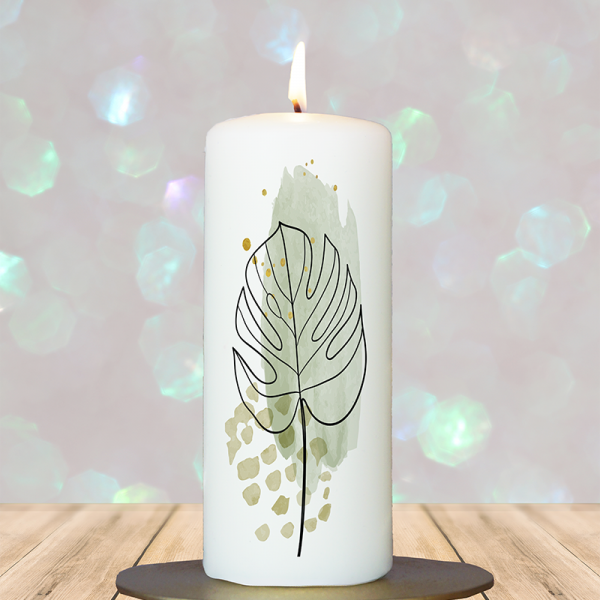 Geschenkkerze 15x6cm  Blatt 3