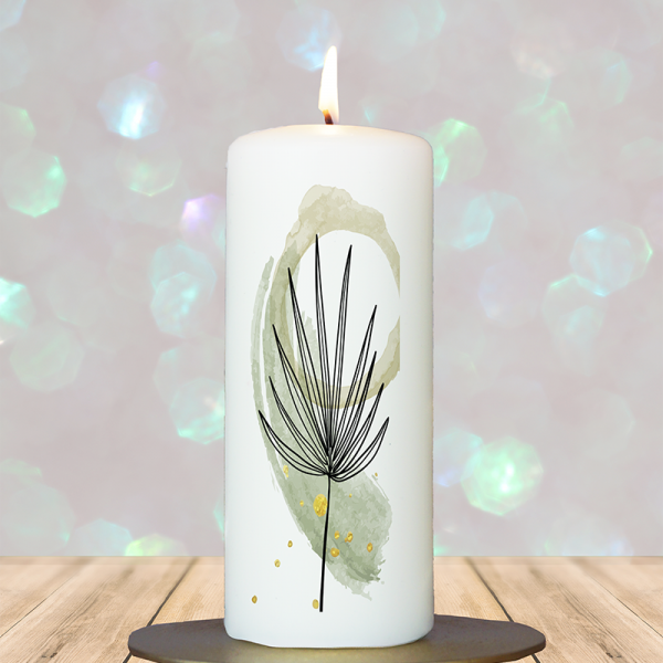 Geschenkkerze 15x6cm  Blatt 4