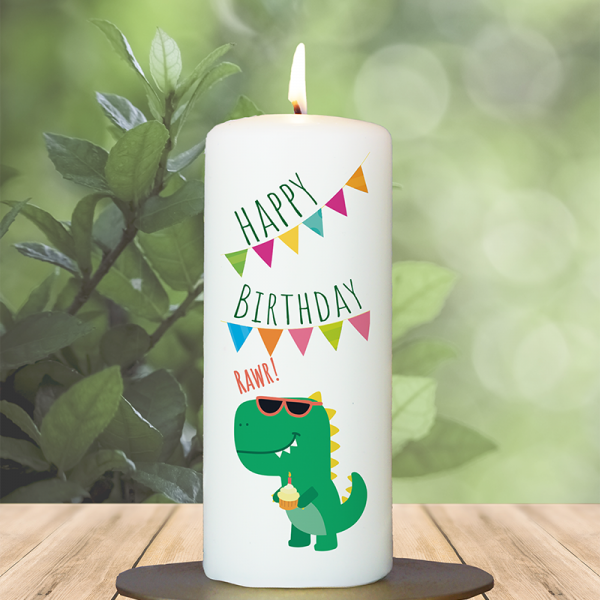 Kinder Geburtstagskerze 15x6cm Dino Happy Birthday