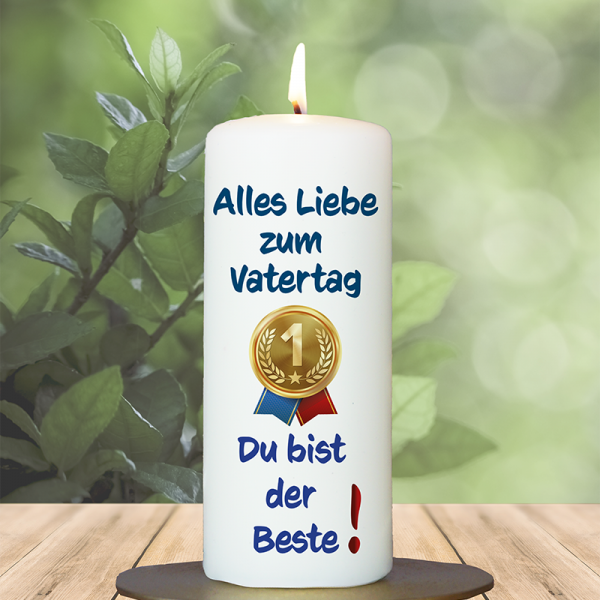 Vatertagskerze 15x6cm Du bist der Beste Vatertag