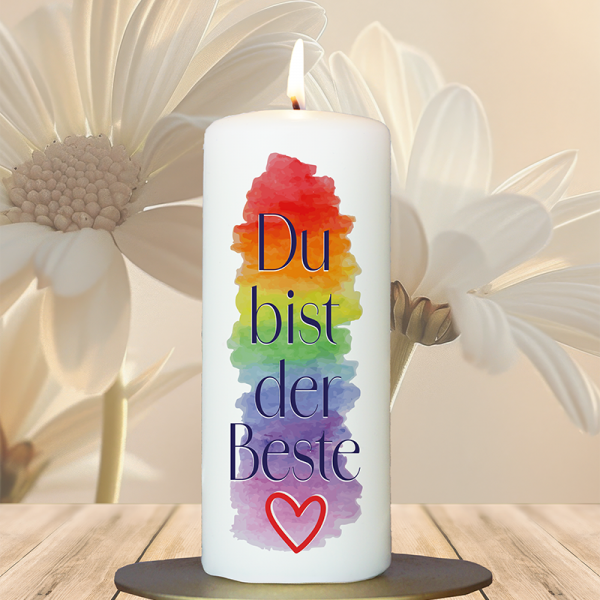 Geschenkkerze 15x6cm  Du bist der Beste