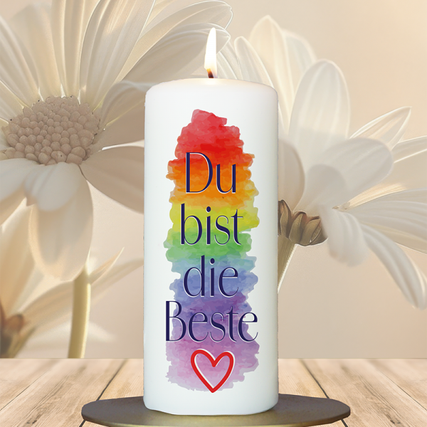 Geschenkkerze 15x6cm  Du bist die Beste