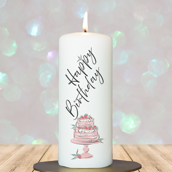 Geburtstagskerze 15x6cm Happy Birthday Torte