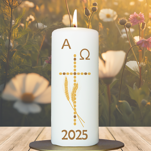 Osterkerze 15x6cm Tischosterkerze Ähre