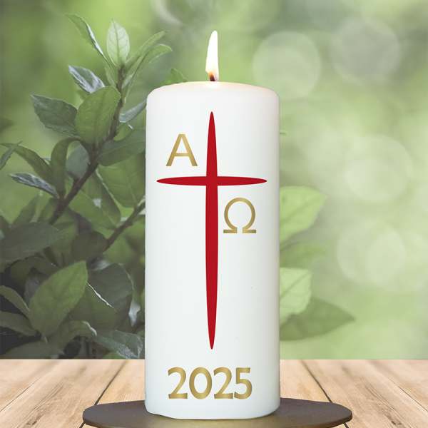 Osterkerze 15x6cm Tischosterkerze klassisch rot