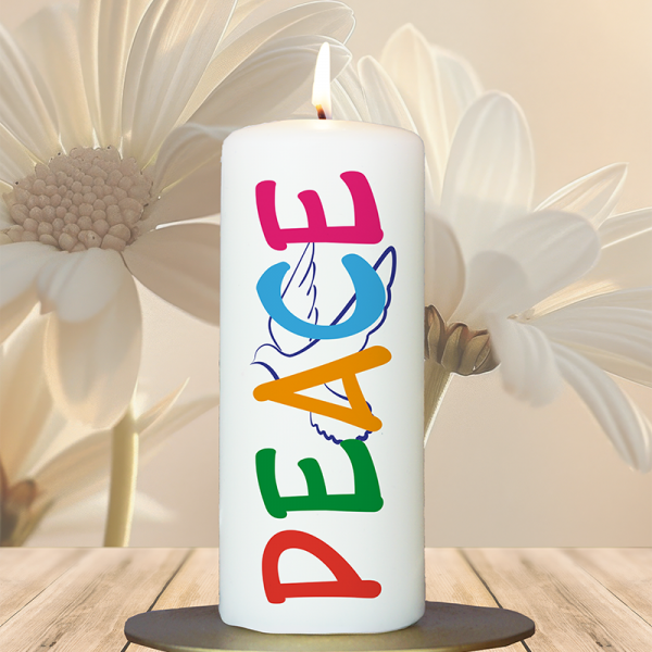 Friedenskerze 15x6cm Peace