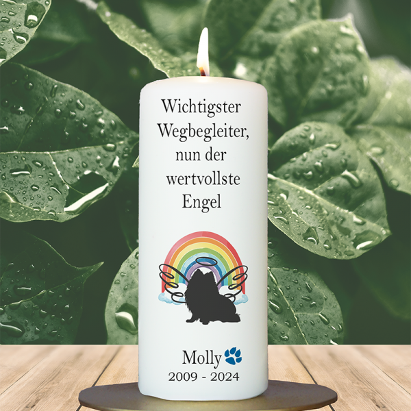 Trauer Tierkerze 15x6cm  Hund 20