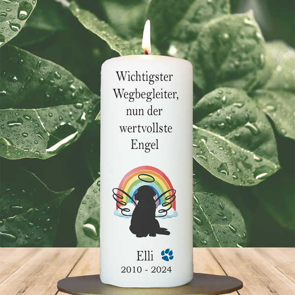 Trauer Tierkerze 15x6cm  Hund 3