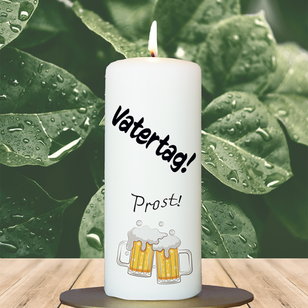 Vatertagskerze 15x6cm Vatertag Bier