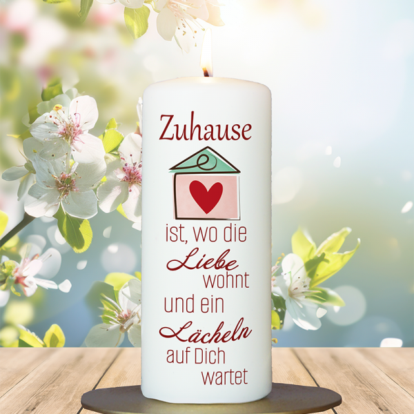 Einweihung Kerze 15x6cm  Zuhause ist