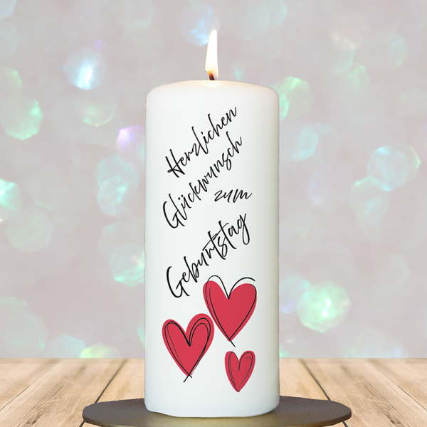 Geburtstagskerze 15x6cm Herzlichen Glückwunsch