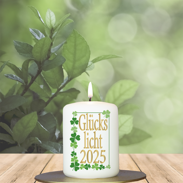 Neujahrskerze 8x6cm Glückslicht