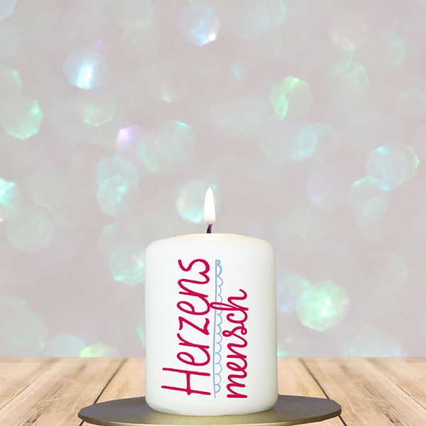 Geschenkkerze 8x6cm  Herzensmensch