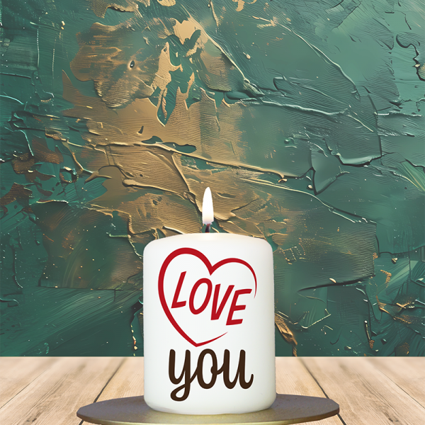 Valentinstagskerze 8x6cm Love you