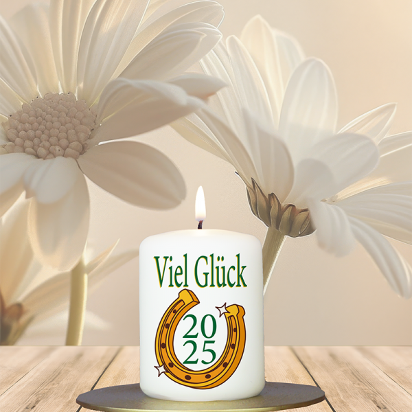 Neujahrskerze 8x6cm VielGlück