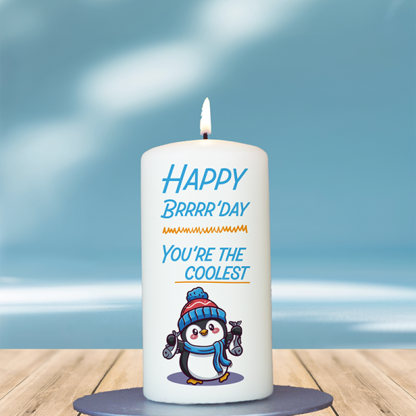 Geburtstagskerze 12x6cm Happy BrrrrrDay