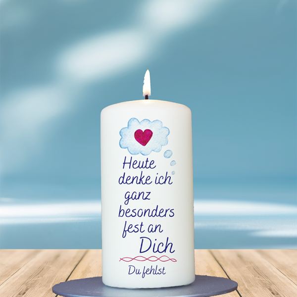 Trauerkerze 12x6cm Heute denk ich besonders an Dich