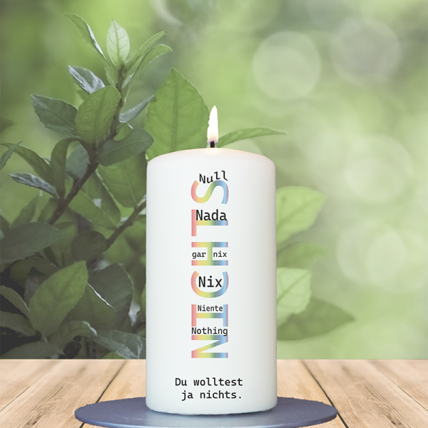 Geschenkkerze 12x6cm  Nichts