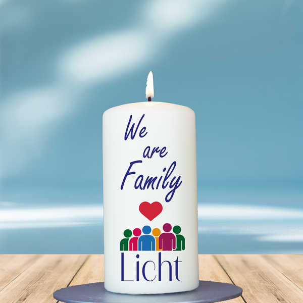 Mitbringsel 12x6cm We are Family Licht