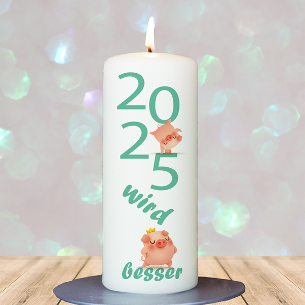 Neujahrskerze 15x6cm ... wird besser