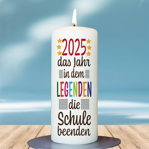 Abschluss Kerze 15x6cm Legenden