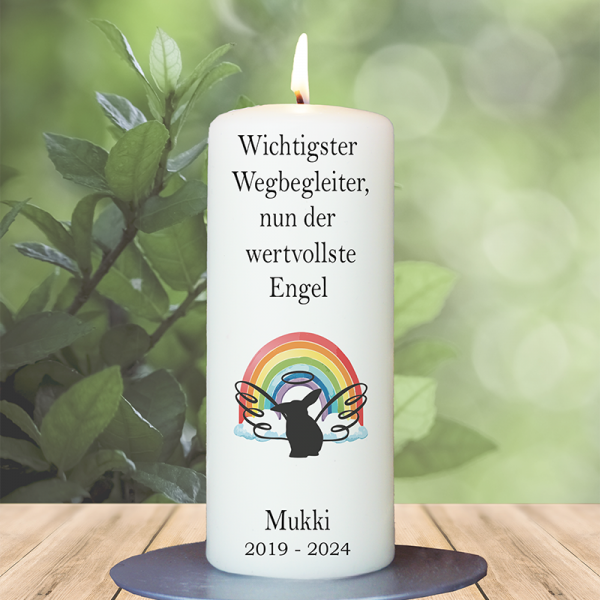 Trauer Tierkerze 15x6cm  Kaninchen 2