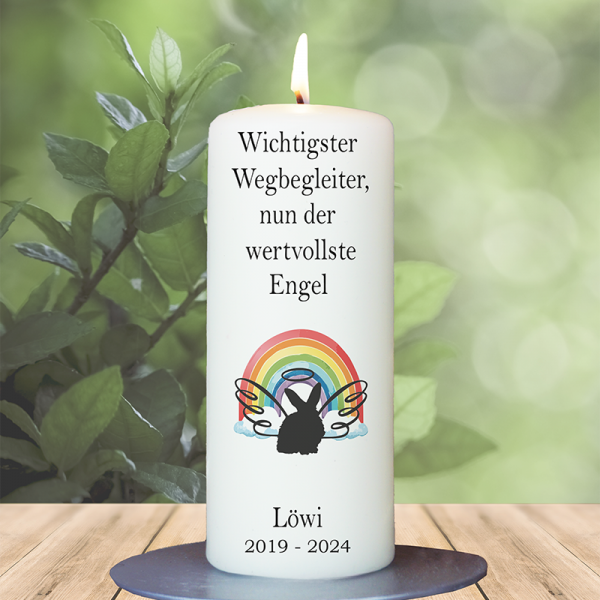Trauer Tierkerze 15x6cm  Kaninchen 3
