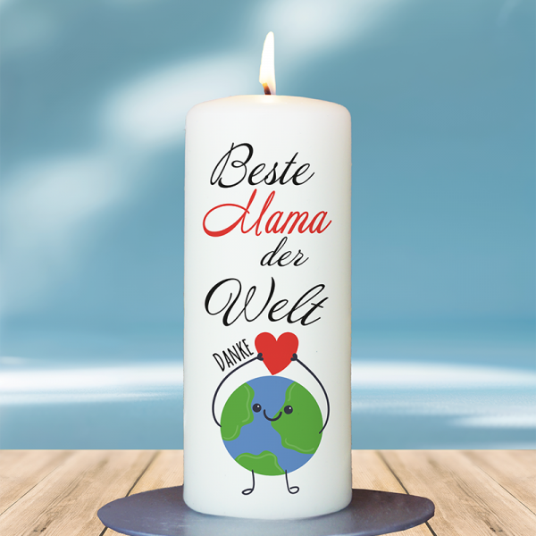Muttertagskerze 15x6cm Beste Mama der Welt