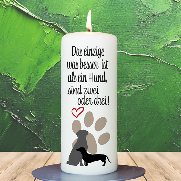 Tierkerze 15x6cm  Das einzige was besser ist als ein Hund