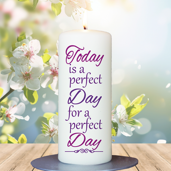 Geschenkkerze 15x6cm  Today is a perfect day