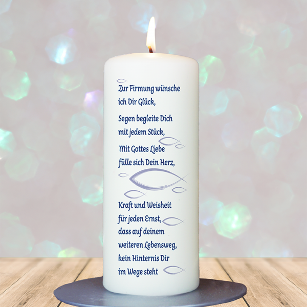 Firmung-/ Konfirmationskerze 15x6cm Zur Firmung wünsche ich Dir