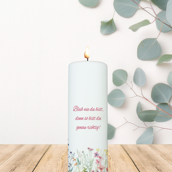 Geburtstagskerze 20x7cm Alles Liebe zum Geburtstag Blumen