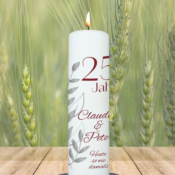 Jubiläumskerze 25x7cm 25 Claudia und Peter