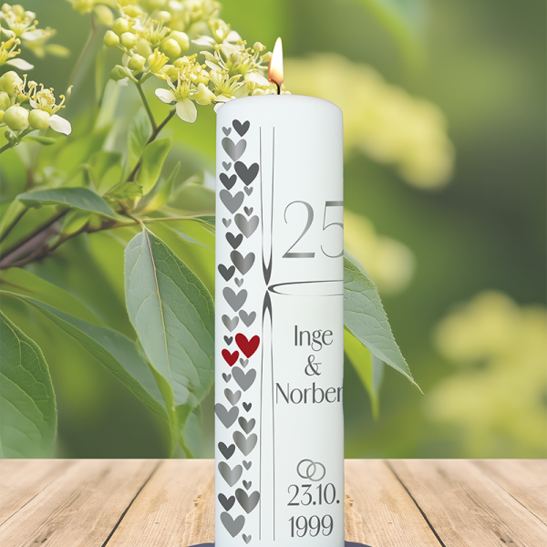 Jubiläumskerze 25x7cm 25 Inge und Norbert