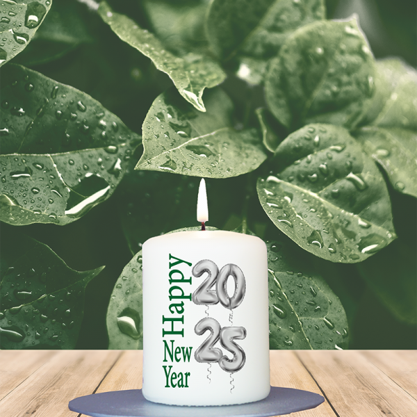 Neujahrskerze 8x6cm Happy New Year