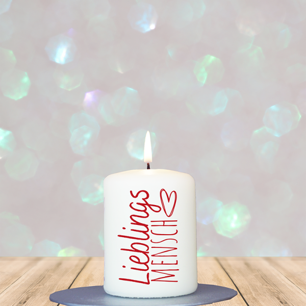 Geschenkkerze 8x6cm  Lieblingsmensch Herz